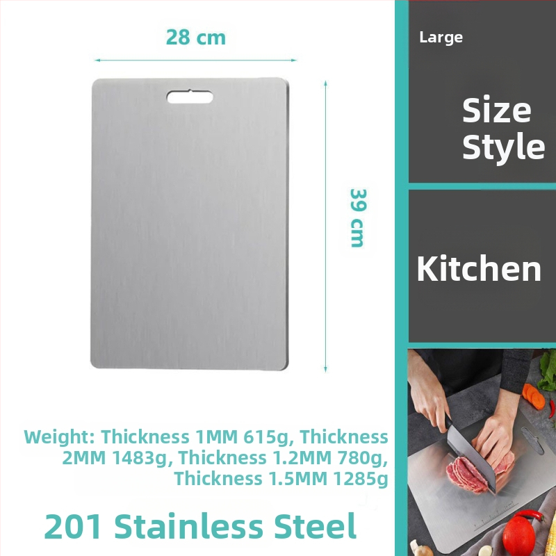 Δίσκος κοπής από ανοξείδωτο ατσάλι, διπλής όψης, κυκλικός, με οπή κρεμάσματος, αντιολισθητικός, βακτηριοστατικός