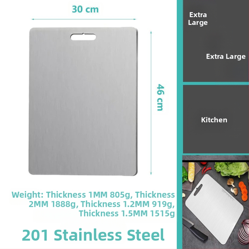 Δίσκος κοπής από ανοξείδωτο ατσάλι, διπλής όψης, κυκλικός, με οπή κρεμάσματος, αντιολισθητικός, βακτηριοστατικός