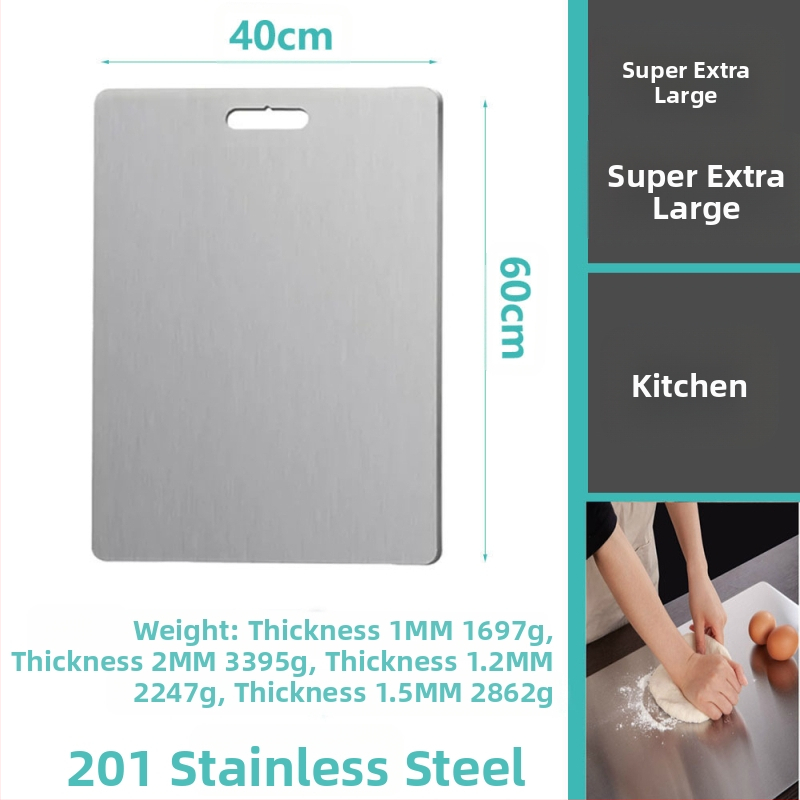 Δίσκος κοπής από ανοξείδωτο ατσάλι, διπλής όψης, κυκλικός, με οπή κρεμάσματος, αντιολισθητικός, βακτηριοστατικός