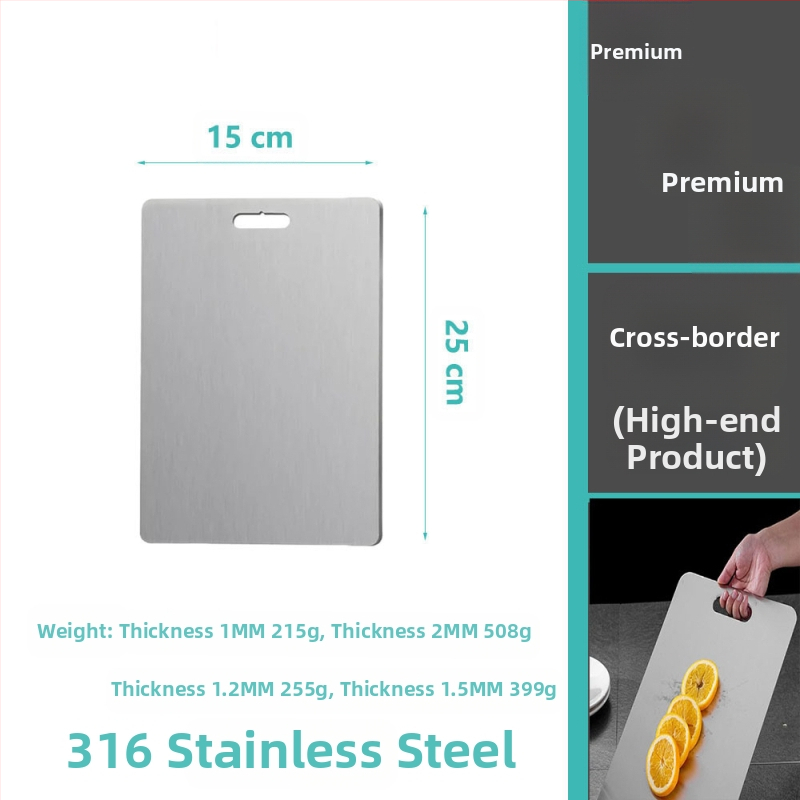 Δίσκος κοπής από ανοξείδωτο ατσάλι, διπλής όψης, κυκλικός, με οπή κρεμάσματος, αντιολισθητικός, βακτηριοστατικός