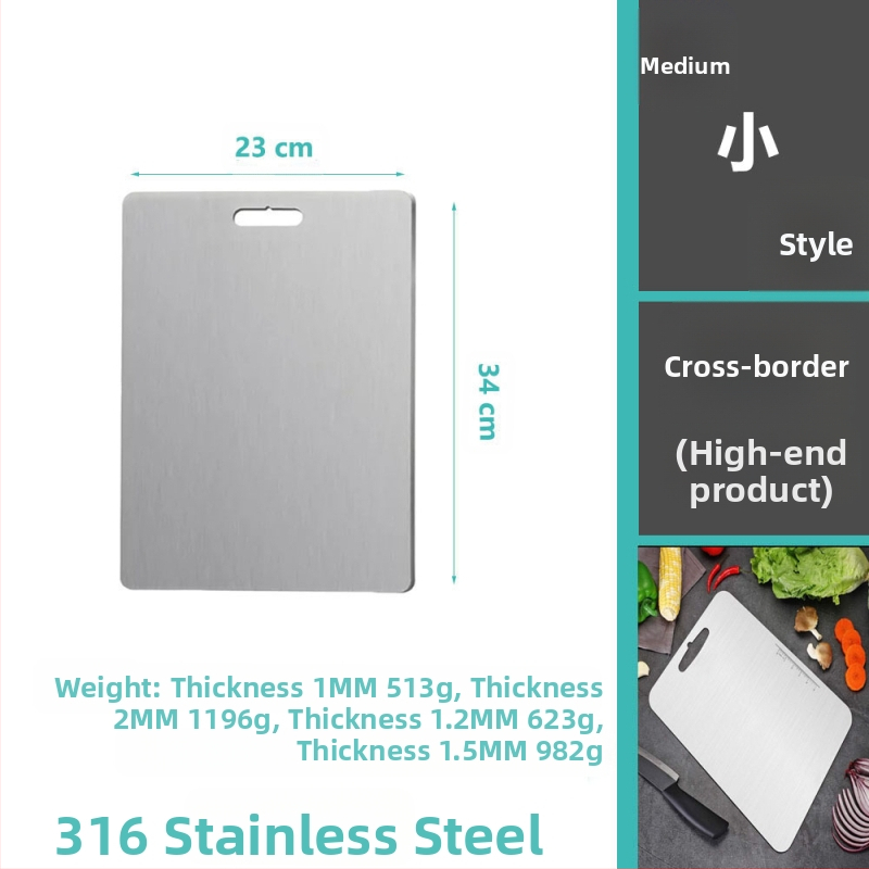 Δίσκος κοπής από ανοξείδωτο ατσάλι, διπλής όψης, κυκλικός, με οπή κρεμάσματος, αντιολισθητικός, βακτηριοστατικός