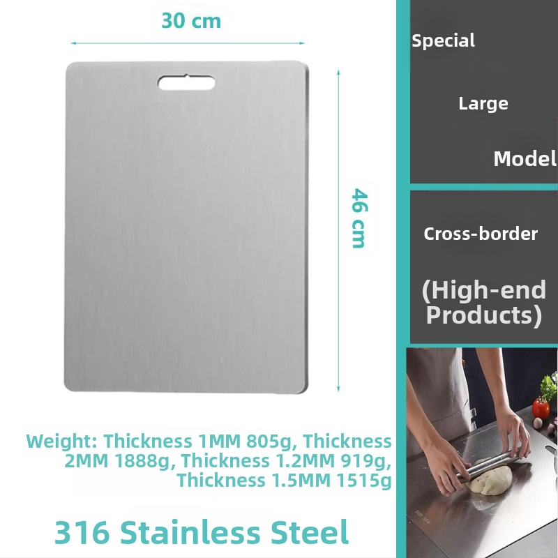 Δίσκος κοπής από ανοξείδωτο ατσάλι, διπλής όψης, κυκλικός, με οπή κρεμάσματος, αντιολισθητικός, βακτηριοστατικός