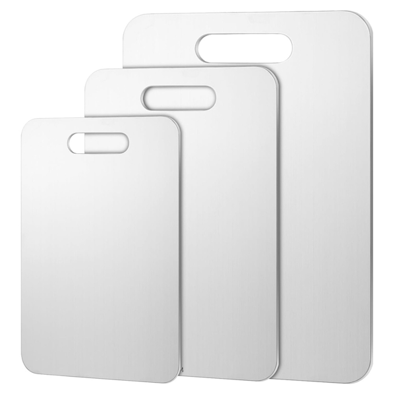 Δίσκος κοπής από ανοξείδωτο ατσάλι, διπλής όψης, κυκλικός, με οπή κρεμάσματος, αντιολισθητικός, βακτηριοστατικός