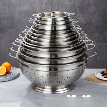 Καλαθί φρούτων από ανοξείδωτο ατσάλι με αποχέτευση για πλύσιμο φρούτων και λαχανικών — μοντέρνος σχεδιασμός, πολυλειτουργικός