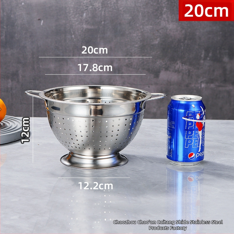 Nerūsējošā tērauda augļu grozs ar drenāžu mazgāšanai augļiem un dārzeņiem — moderns dizains, daudzfunkcionāls