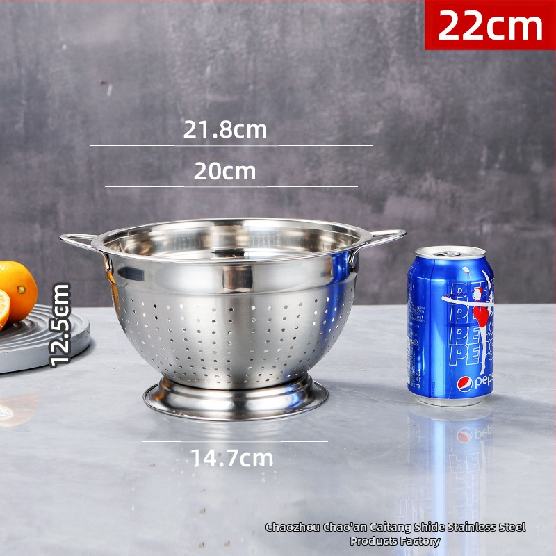 Nerūsējošā tērauda augļu grozs ar drenāžu mazgāšanai augļiem un dārzeņiem — moderns dizains, daudzfunkcionāls