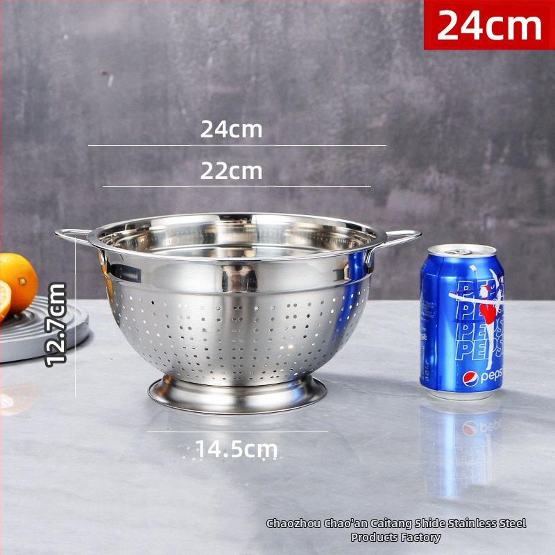 Nerūsējošā tērauda augļu grozs ar drenāžu mazgāšanai augļiem un dārzeņiem — moderns dizains, daudzfunkcionāls