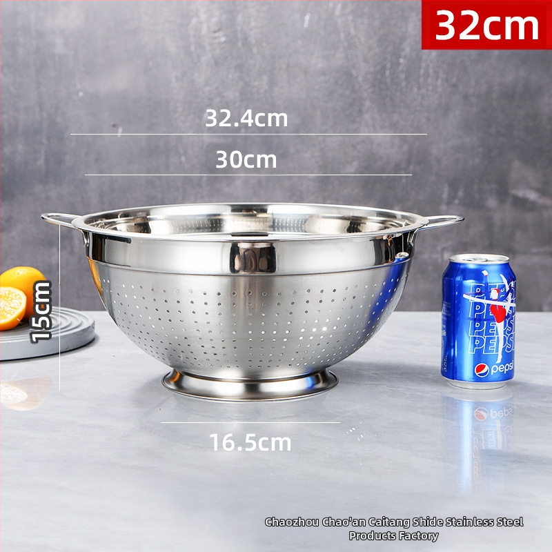 Nerūsējošā tērauda augļu grozs ar drenāžu mazgāšanai augļiem un dārzeņiem — moderns dizains, daudzfunkcionāls