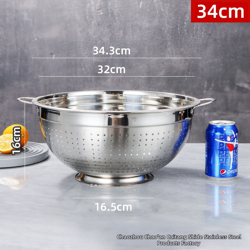 Nerūsējošā tērauda augļu grozs ar drenāžu mazgāšanai augļiem un dārzeņiem — moderns dizains, daudzfunkcionāls