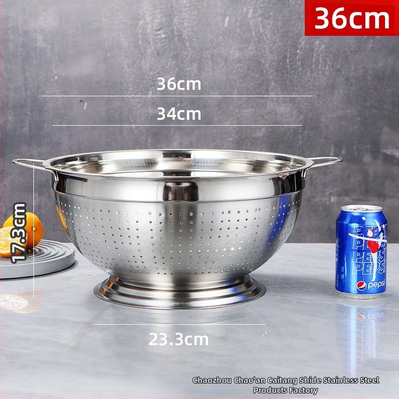 Nerūsējošā tērauda augļu grozs ar drenāžu mazgāšanai augļiem un dārzeņiem — moderns dizains, daudzfunkcionāls