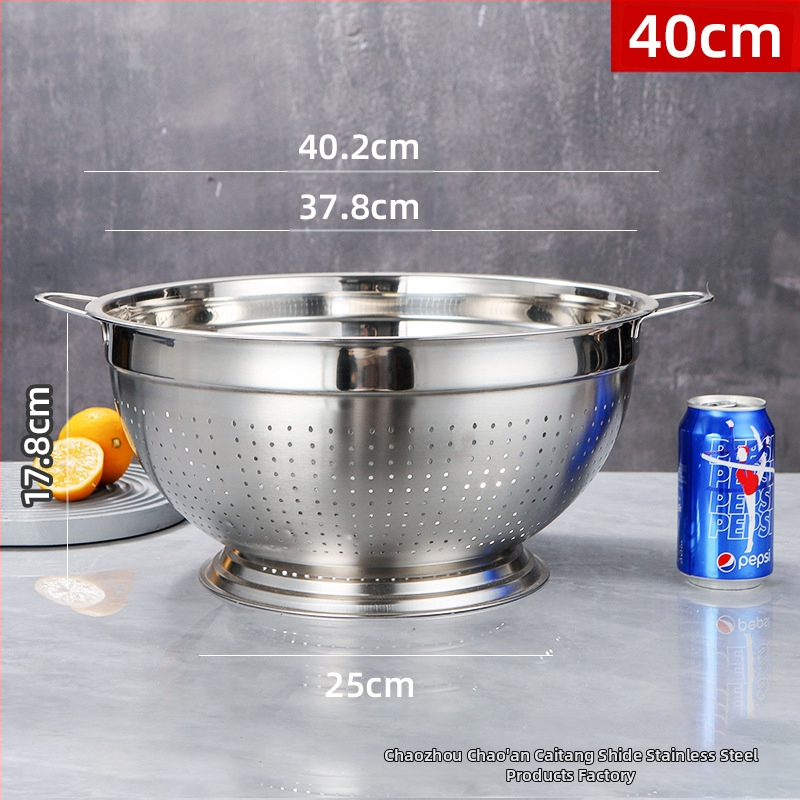 Nerūsējošā tērauda augļu grozs ar drenāžu mazgāšanai augļiem un dārzeņiem — moderns dizains, daudzfunkcionāls