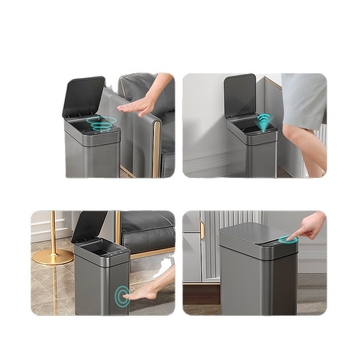 Έξυπνος κάδος απορριμμάτων οικιακής χρήσης – με αισθητήρα, πλήρως αυτοματοποιημένος, πλαστικός, μακρύ κυλινδρικό σχήμα, 100% νέου υλικού