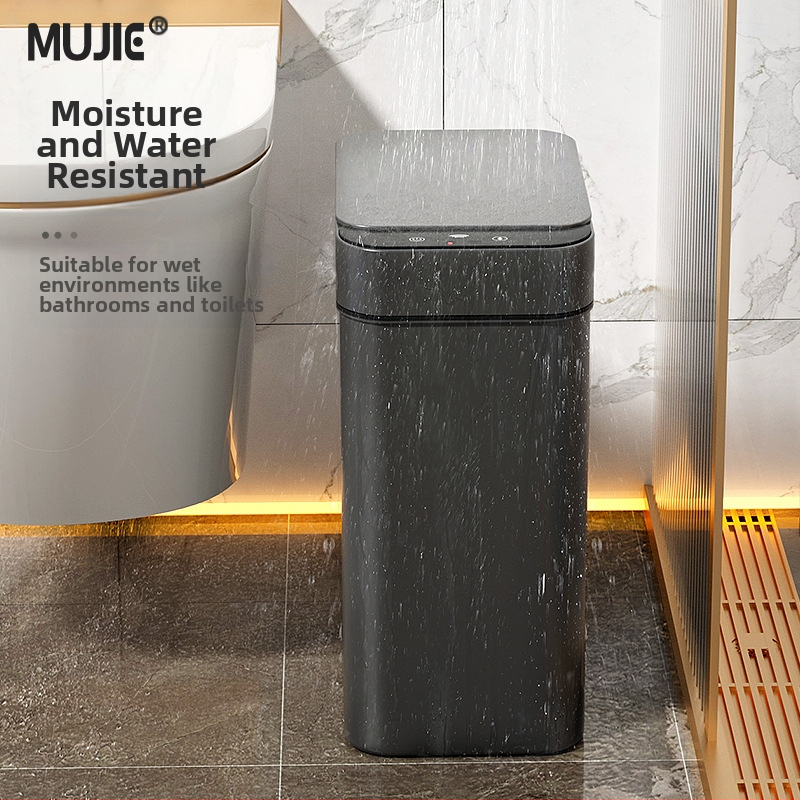 Умна кофа за боклук – сензорна, напълно автоматична, пластмасова, дълга цилиндрична форма, 100% нов материал, за домашно ползване