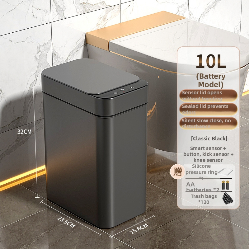 Έξυπνος κάδος απορριμμάτων οικιακής χρήσης – με αισθητήρα, πλήρως αυτοματοποιημένος, πλαστικός, μακρύ κυλινδρικό σχήμα, 100% νέου υλικού