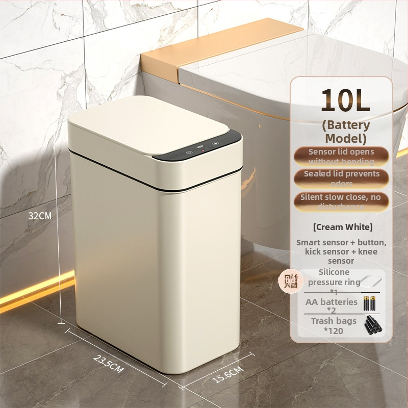 Έξυπνος κάδος απορριμμάτων οικιακής χρήσης – με αισθητήρα, πλήρως αυτοματοποιημένος, πλαστικός, μακρύ κυλινδρικό σχήμα, 100% νέου υλικού