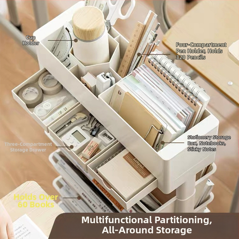 Pohyblivý stolný regál a úložný systém — plast, 5 kg, model Desk storage, 1 kus