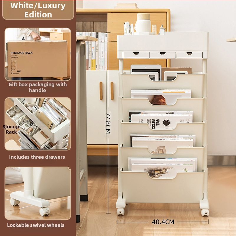 Judantis šoninis stalo knygų laikiklis ir saugykla — plastikas, 5 kg, modelis Desk storage, 1 vnt