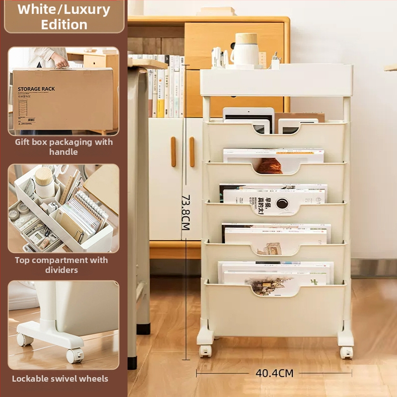 Judantis šoninis stalo knygų laikiklis ir saugykla — plastikas, 5 kg, modelis Desk storage, 1 vnt