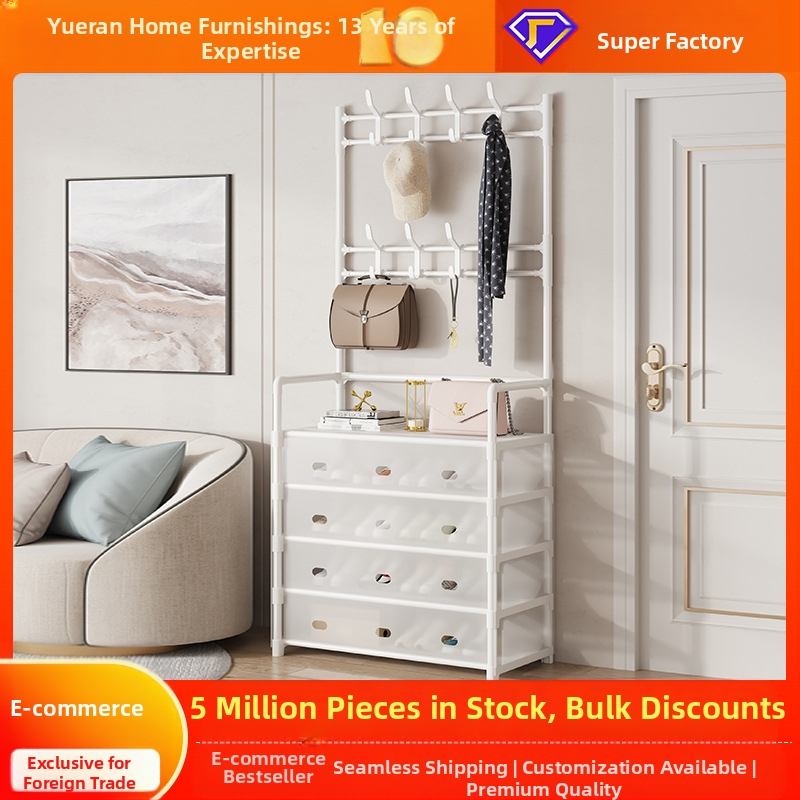 Метален шкаф за обувки и шапки с 3 или 4 слоя за входно антре, мултифункционален шкаф за коридор, модерен минимализъм