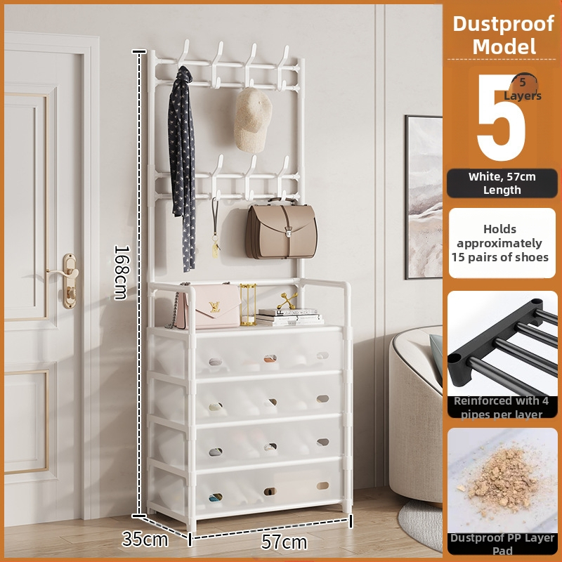 Μεταλλικό ράφι παπουτσιών και καπέλων με 3 ή 4 στρώσεις για είσοδο, πολυλειτουργικό αποθηκευτικό ντουλάπι, μοντέρνο μινιμαλιστικό στυλ