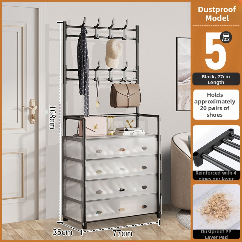 Μεταλλικό ράφι παπουτσιών και καπέλων με 3 ή 4 στρώσεις για είσοδο, πολυλειτουργικό αποθηκευτικό ντουλάπι, μοντέρνο μινιμαλιστικό στυλ