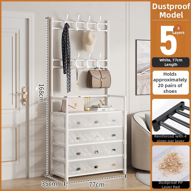 Μεταλλικό ράφι παπουτσιών και καπέλων με 3 ή 4 στρώσεις για είσοδο, πολυλειτουργικό αποθηκευτικό ντουλάπι, μοντέρνο μινιμαλιστικό στυλ