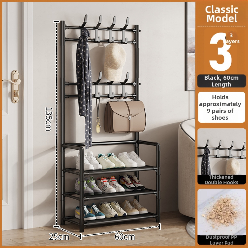 Μεταλλικό ράφι παπουτσιών και καπέλων με 3 ή 4 στρώσεις για είσοδο, πολυλειτουργικό αποθηκευτικό ντουλάπι, μοντέρνο μινιμαλιστικό στυλ