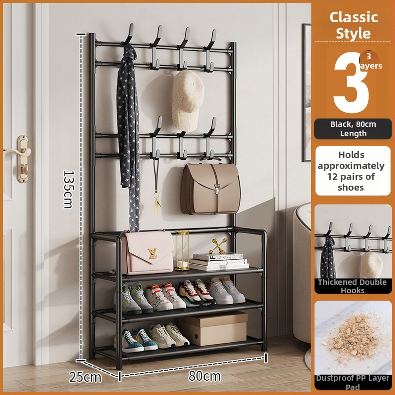 Μεταλλικό ράφι παπουτσιών και καπέλων με 3 ή 4 στρώσεις για είσοδο, πολυλειτουργικό αποθηκευτικό ντουλάπι, μοντέρνο μινιμαλιστικό στυλ