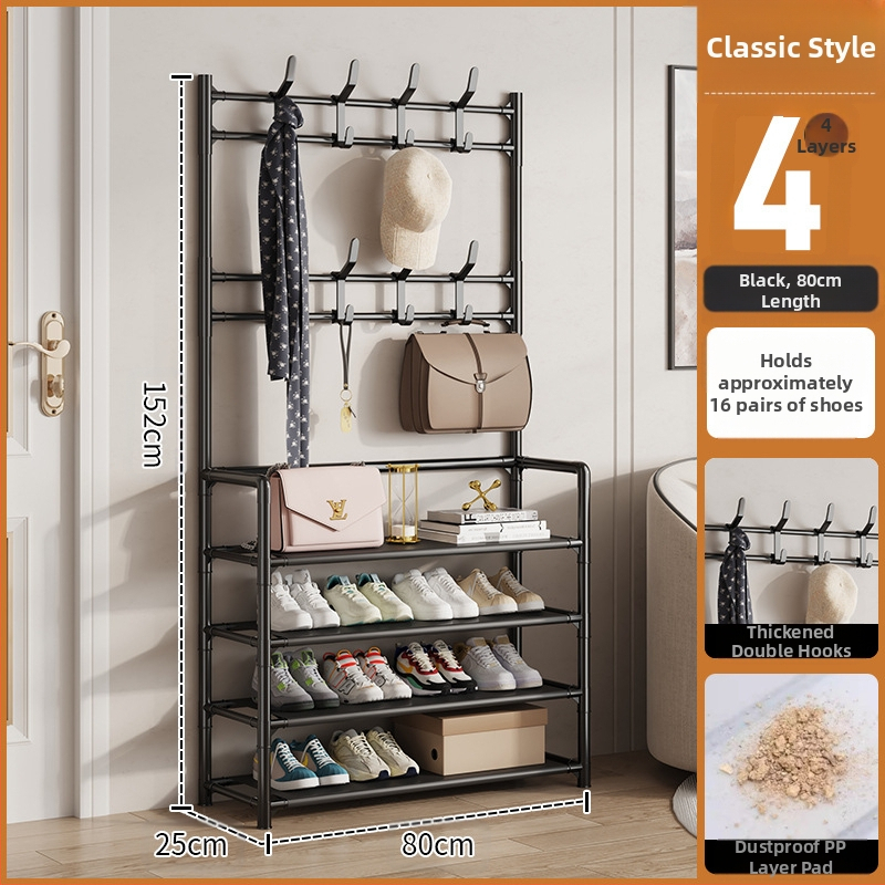 Μεταλλικό ράφι παπουτσιών και καπέλων με 3 ή 4 στρώσεις για είσοδο, πολυλειτουργικό αποθηκευτικό ντουλάπι, μοντέρνο μινιμαλιστικό στυλ
