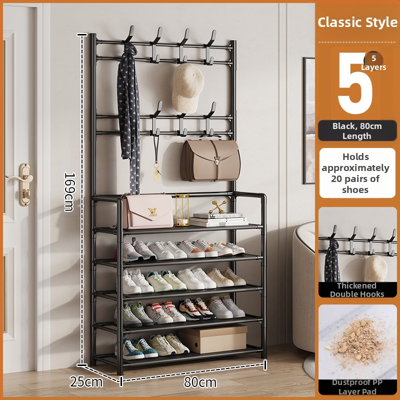 Μεταλλικό ράφι παπουτσιών και καπέλων με 3 ή 4 στρώσεις για είσοδο, πολυλειτουργικό αποθηκευτικό ντουλάπι, μοντέρνο μινιμαλιστικό στυλ