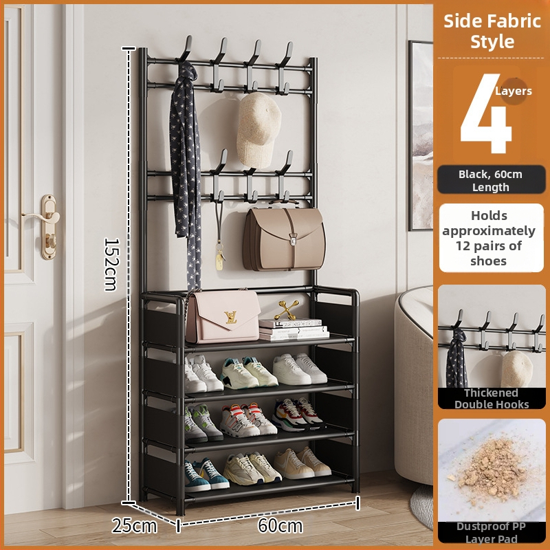 Μεταλλικό ράφι παπουτσιών και καπέλων με 3 ή 4 στρώσεις για είσοδο, πολυλειτουργικό αποθηκευτικό ντουλάπι, μοντέρνο μινιμαλιστικό στυλ