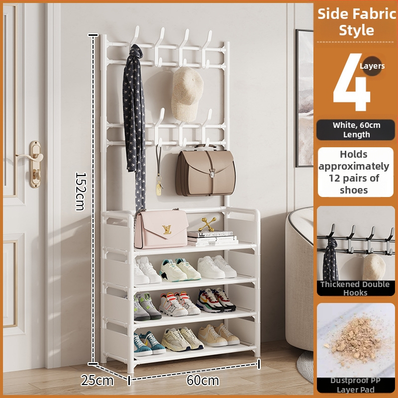 Μεταλλικό ράφι παπουτσιών και καπέλων με 3 ή 4 στρώσεις για είσοδο, πολυλειτουργικό αποθηκευτικό ντουλάπι, μοντέρνο μινιμαλιστικό στυλ