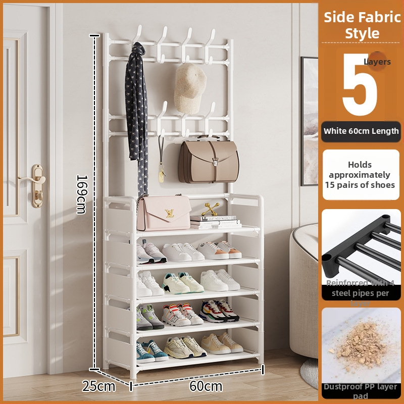 Μεταλλικό ράφι παπουτσιών και καπέλων με 3 ή 4 στρώσεις για είσοδο, πολυλειτουργικό αποθηκευτικό ντουλάπι, μοντέρνο μινιμαλιστικό στυλ