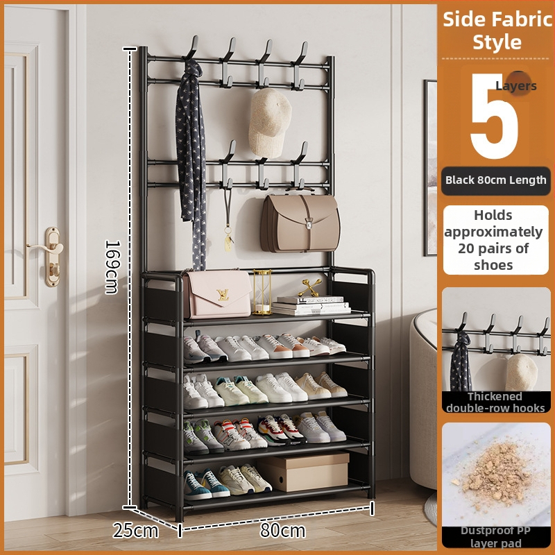 Μεταλλικό ράφι παπουτσιών και καπέλων με 3 ή 4 στρώσεις για είσοδο, πολυλειτουργικό αποθηκευτικό ντουλάπι, μοντέρνο μινιμαλιστικό στυλ