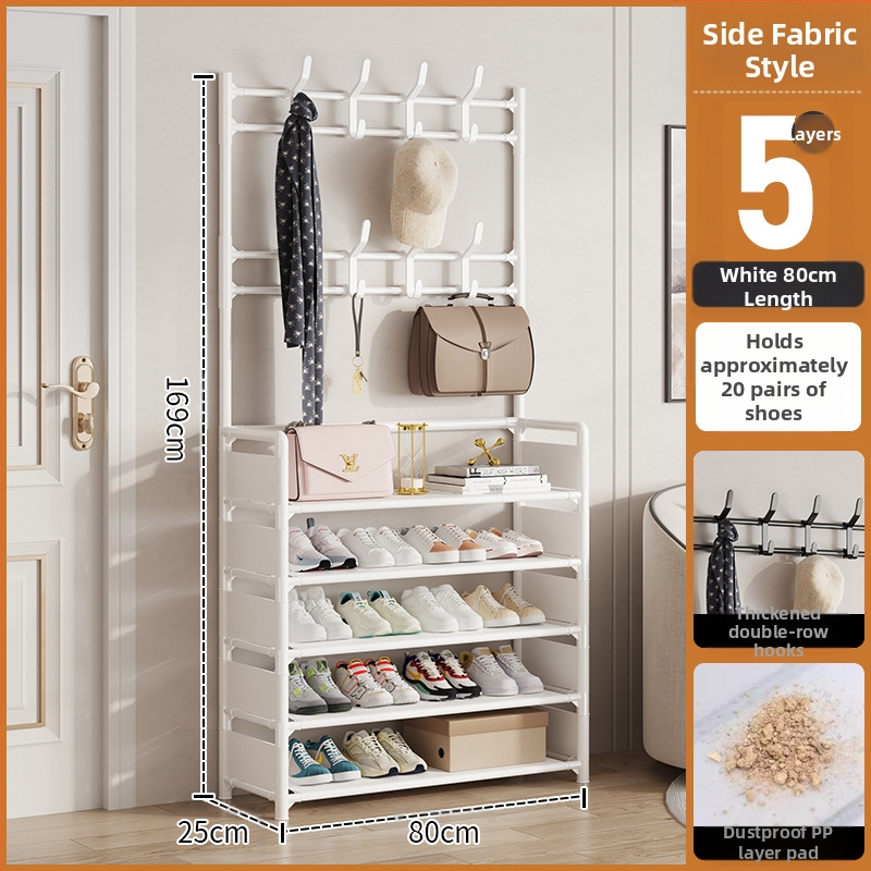 Μεταλλικό ράφι παπουτσιών και καπέλων με 3 ή 4 στρώσεις για είσοδο, πολυλειτουργικό αποθηκευτικό ντουλάπι, μοντέρνο μινιμαλιστικό στυλ