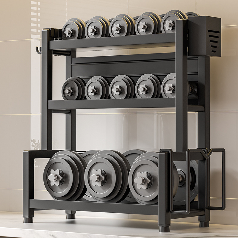 Stalo paviršiaus daugiasluoksnis prieskonių laikiklis iš nerūdijančio plieno su peilių ir įrankių laikikliu, skirtas aliejui, druskai, padažui ir actui