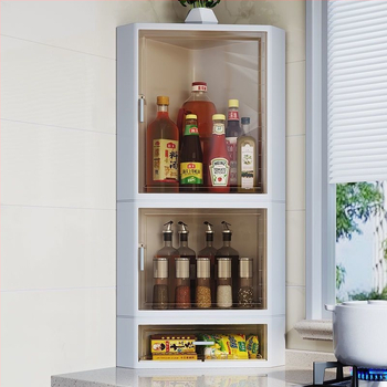 Γωνιακό ντουλάπι κουζίνας με περιστρεφόμενο ράφι αποθήκευσης – τοίχος, χωρίς τρύπες, 8+ επιπέδων, πλαστικό, σκανδιναβικό στυλ