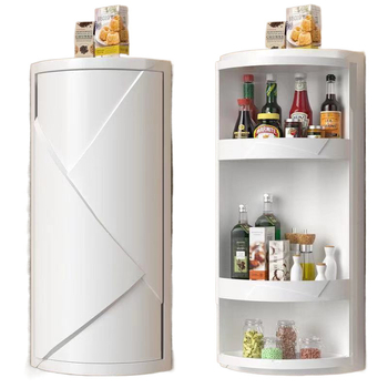 Γωνιακό ντουλάπι κουζίνας με περιστρεφόμενο ράφι αποθήκευσης – τοίχος, χωρίς τρύπες, 8+ επιπέδων, πλαστικό, σκανδιναβικό στυλ