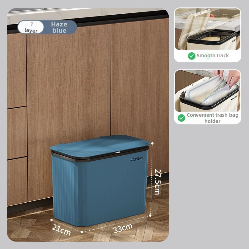 Κουζίνας κάδος απορριμμάτων με καπάκι, χωρητικότητας 12 L και άνω, πλαστικός, με περιστρεφόμενο καπάκι, αποσπώμενο πολυλειτουργικό ράφι αποθήκευσης