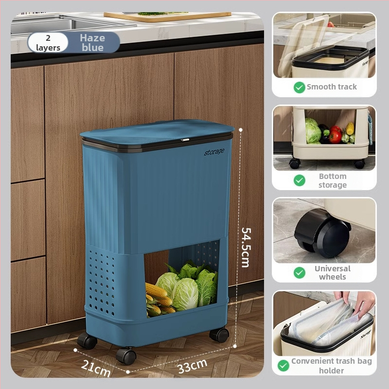 Κουζίνας κάδος απορριμμάτων με καπάκι, χωρητικότητας 12 L και άνω, πλαστικός, με περιστρεφόμενο καπάκι, αποσπώμενο πολυλειτουργικό ράφι αποθήκευσης