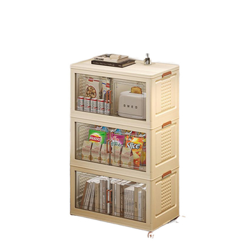 Съхранителен шкаф за дома — хол и спалня, минималистичен стил, полипропилен (PP), много нива, с колела