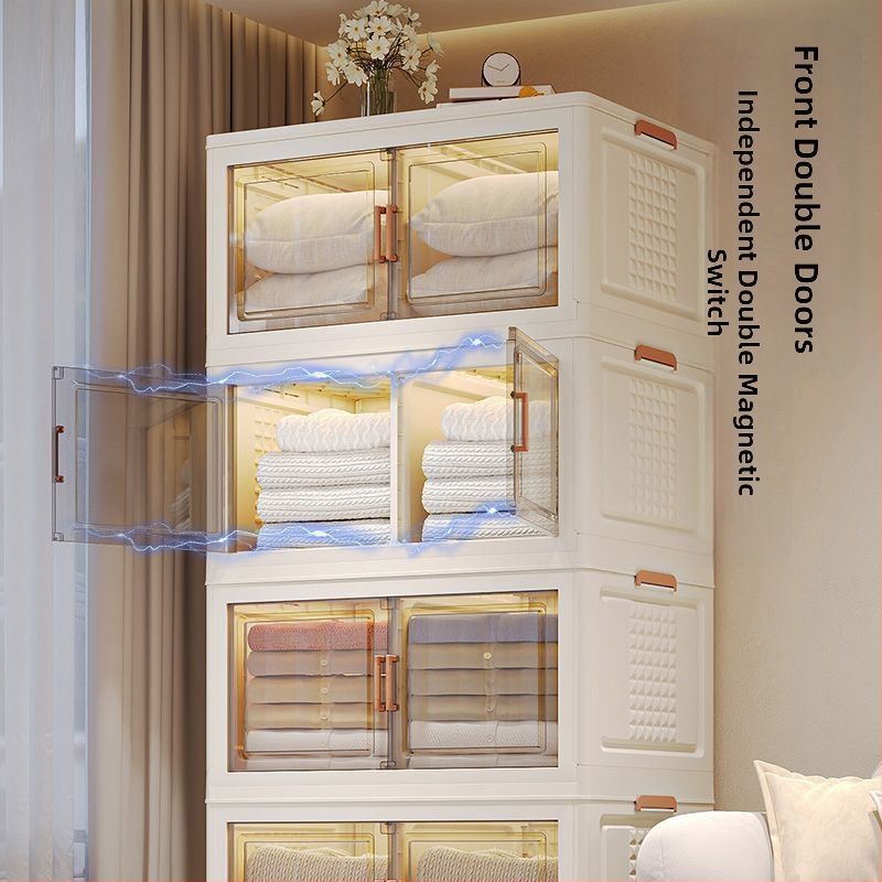 Úložný skriňa pre domácnosti – minimalistický štýl, PP materiál, viaceré úrovne, s kolieskami