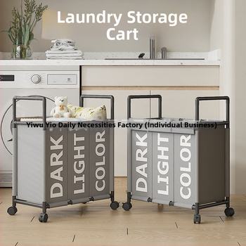 Κάλαθι ρούχων από μη υφαντό ύφασμα, με 3 διαμερίσματα και καπάκι, αποσπώμενο και πολυχρηστικό καλάθι αποθήκευσης μπάνιου