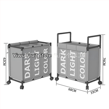 Κάλαθι ρούχων από μη υφαντό ύφασμα, με 3 διαμερίσματα και καπάκι, αποσπώμενο και πολυχρηστικό καλάθι αποθήκευσης μπάνιου