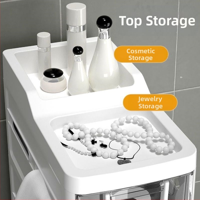 Чекмеджерен шкаф за съхранение от пода до тавана, нетъкан текстил, модел B46202, стил модерен минимализъм