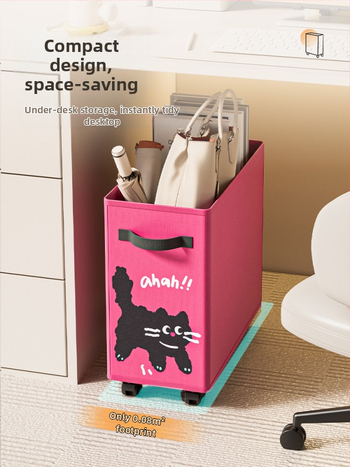 Καρότσα αποθήκευσης κάτω από το γραφείο με ρόδες, 6-επίπεδος οργανωτής από Oxford ύφασμα για γραφείο και φοιτητική εστία