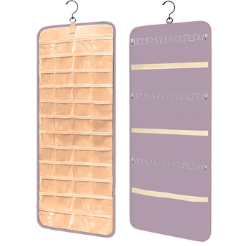 Θήκη κρεμάστρας κοσμημάτων Fate YH-2 - Διπλής όψης με φερμουάρ, ύφασμα Oxford 600D + επένδυση 210D - Πολυλειτουργική