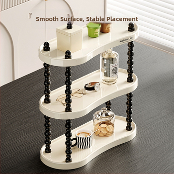 Ράφι αποθήκευσης πλαστικό, δύο επιπέδων για επιτραπέζιο χώρο – μετακινούμενο, χωρίς τρύπες, 100% καινούριο υλικό, κατάλληλο για μακιγιάζ, κουζίνα, υπνοδωμάτιο, μπάνιο και σαλόνι