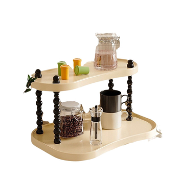 Ράφι αποθήκευσης πλαστικό, δύο επιπέδων για επιτραπέζιο χώρο – μετακινούμενο, χωρίς τρύπες, 100% καινούριο υλικό, κατάλληλο για μακιγιάζ, κουζίνα, υπνοδωμάτιο, μπάνιο και σαλόνι