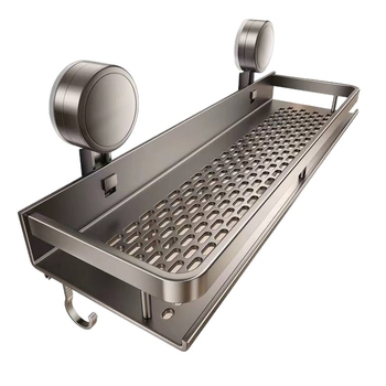 Επιτοίχιο ράφι αποθήκευσης μπάνιου με βεντούζα, αλουμινένιο κράμα, μοντέλο 229, φορτίο 10 kg, προέλευση Zhejiang